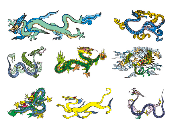 600x450 Classical Chinese Dragon Vector Material Of Two Free Vectors