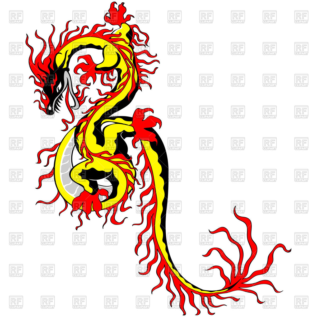 1200x1200 Sketch Of Chinese Dragon Vector Image Of Plants And Animals