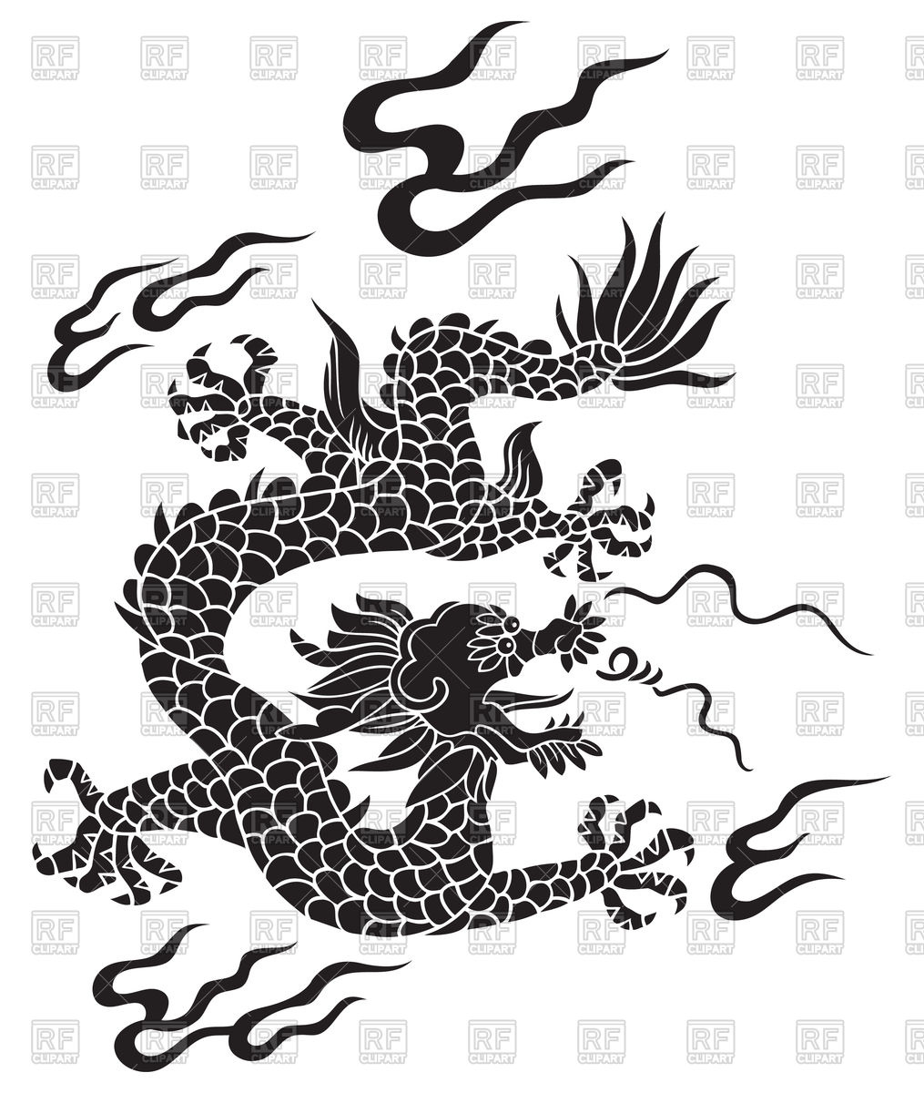 1015x1200 Traditional Chinese Dragon Vector Image Of Plants And Animals