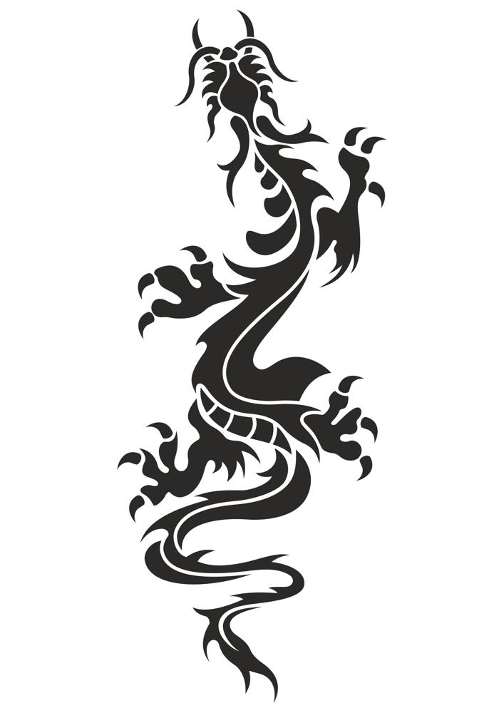 707x1000 Chinese Dragon Tattoo Vector Free Vector Cdr Download