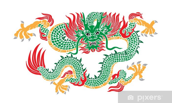 700x420 Green Chinese Dragon Vector Wall Mural We Live To Change