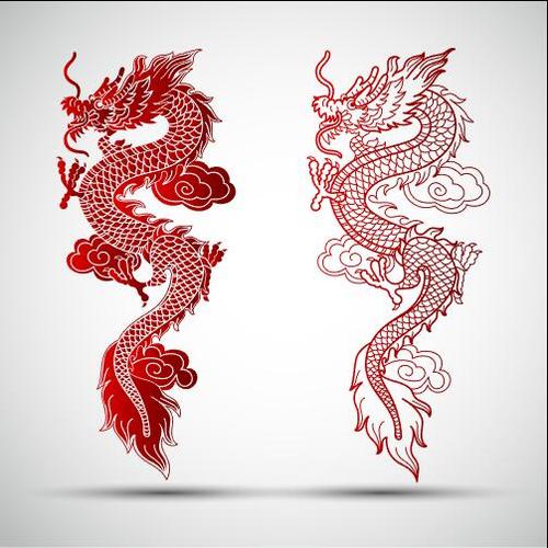 500x500 Cartoon Chinese Dragon Vector Free Download