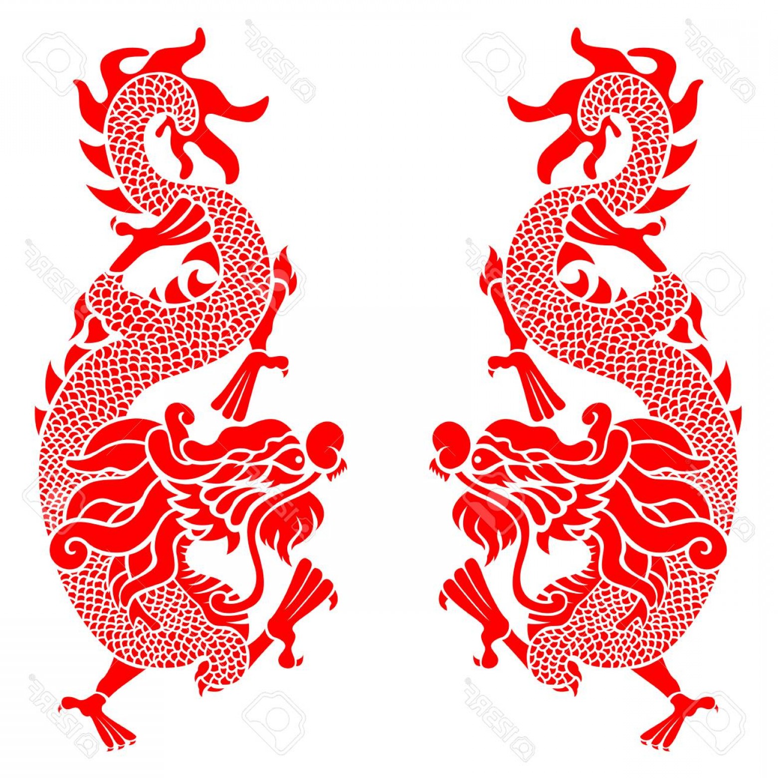 1560x1560 Photostock Vector Red Twins China Dragon Vector Art Design Newwaysys