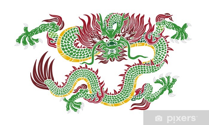 700x420 Green Chinese Dragon Vector Sticker