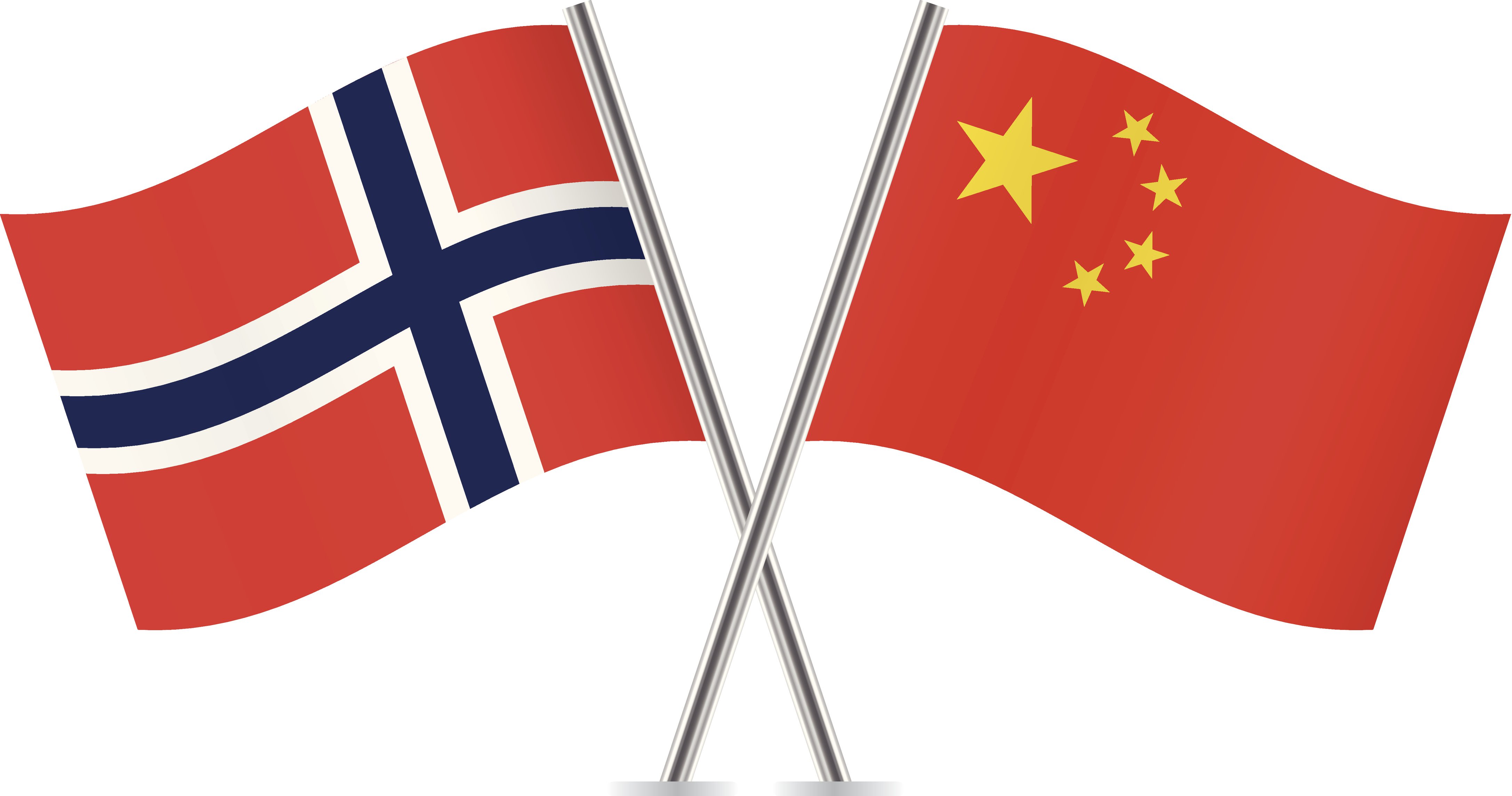 4348x2290 Chinese And Norwegian Flags Vector