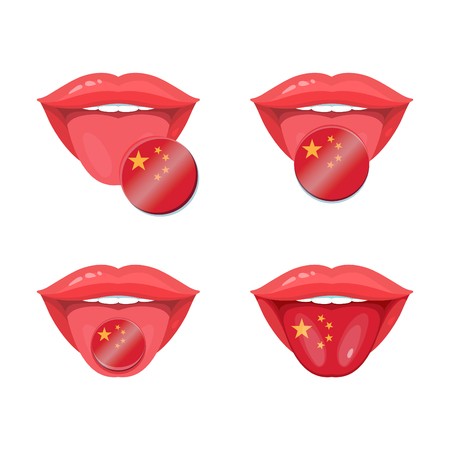 450x450 Set Of Of Vector Tongues With Chinese Flags Vector Flag Badges