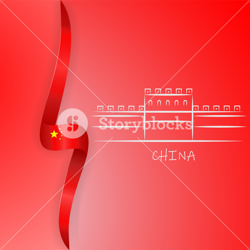 1000x1000 The Great Wall Of China With Chinese Flag China Politics