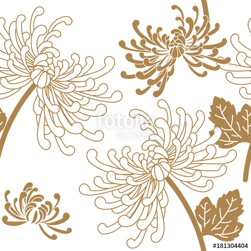 500x500 Chinese Flower Pattern Seamless Vector Gold Floral Traditional