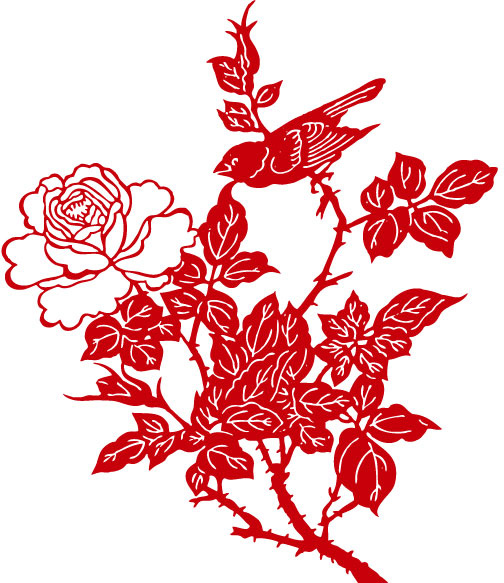 504x583 Paper Cut Flower And Bird Vector Free Vector In Adobe Illustrator