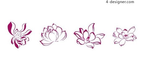 460x219 Designer Chinese Style Hand Painted Flowers Vector Material