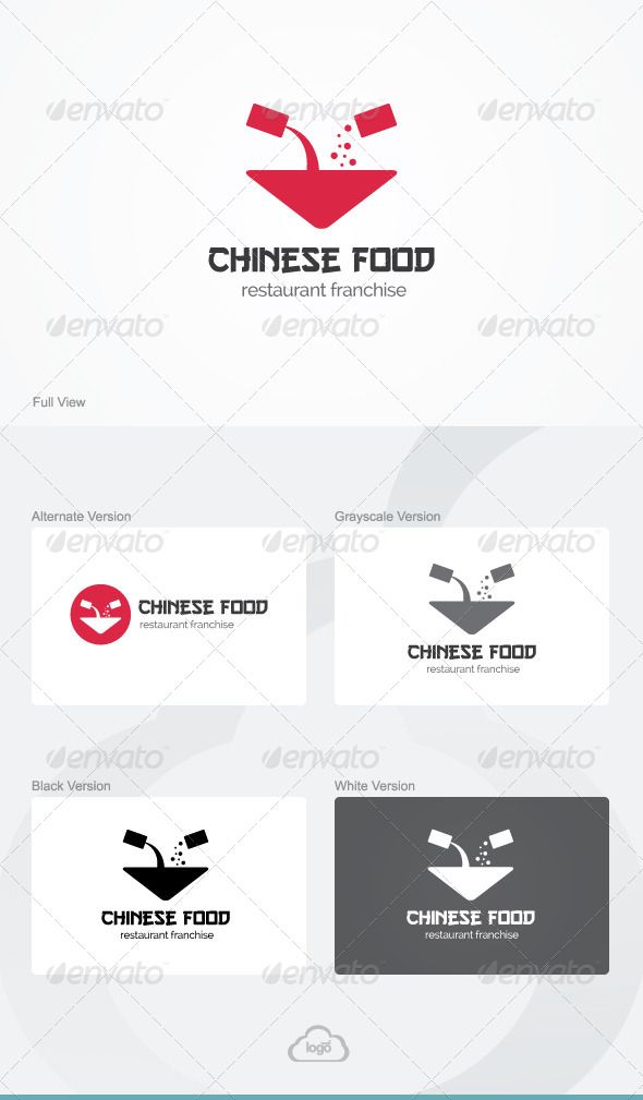 590x1009 Chinese Food Logo Template Bags