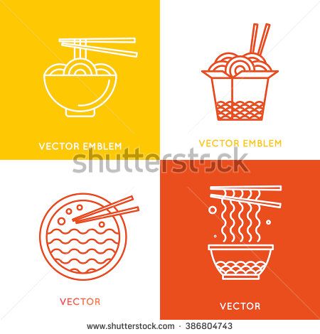 450x470 Vector Chinese And Asian Food Concepts And Logo Design Elements