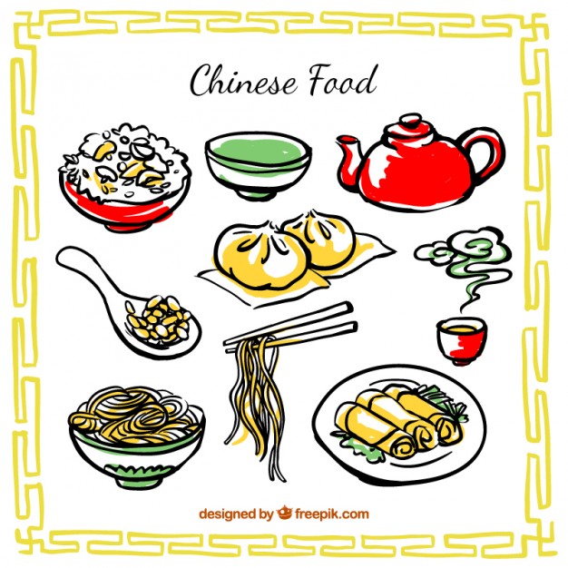 Hand Drawn Chinese Food Vector Free Download 626x626 Hand Drawn Chinese Food Vector Free Download