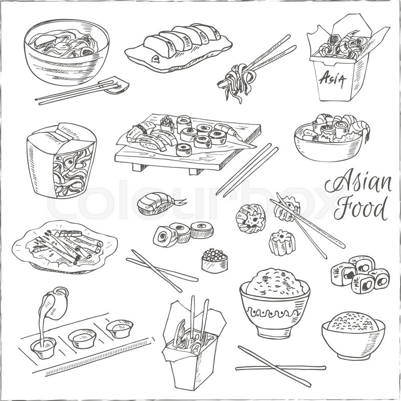 Asian Food Decorative Chinese Food Stock Vector Colourbox 800x799 Asian Food Decorative Chinese Food Stock Vector Colourbox