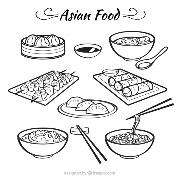 Sketches Bolws With Asian Food Vector Premium Download 626x626 Sketches Bolws With Asian Food Vector Premium Download