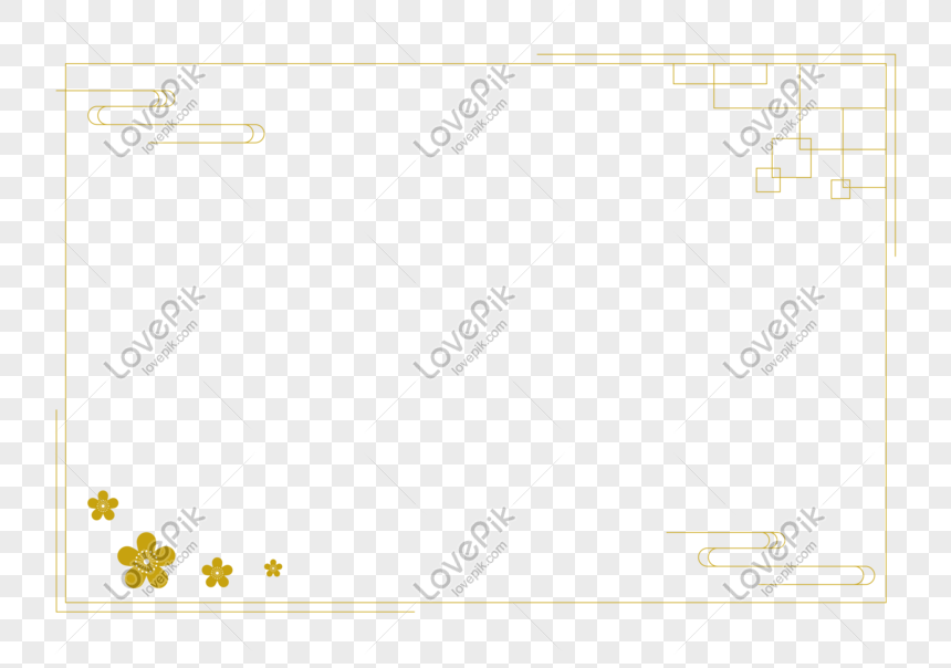 New Year Light Golden Chinese Style Thin Frame Vector Border Png 860x604 New Year Light Golden Chinese Style Thin Frame Vector Border Png