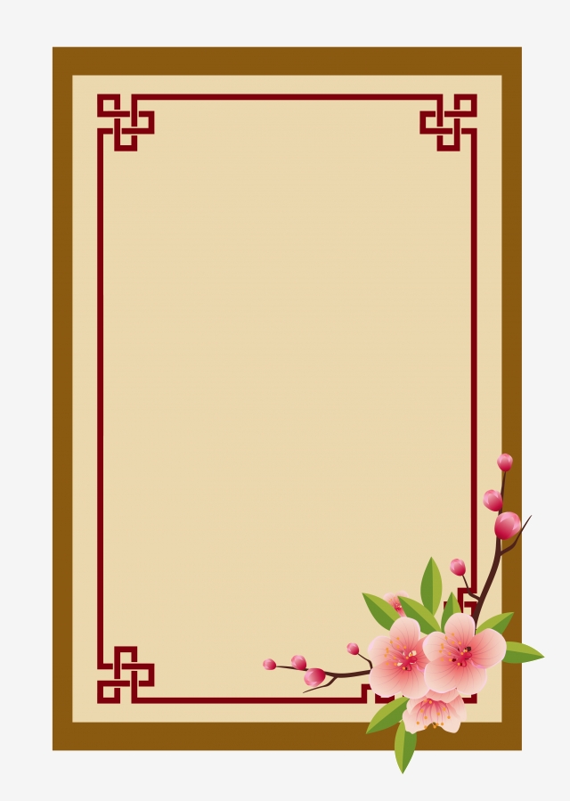 Chinese Style Wood Color Frame Picture Frame Vector Flowers 640x899 Chinese Style Wood Color Frame Picture Frame Vector Flowers