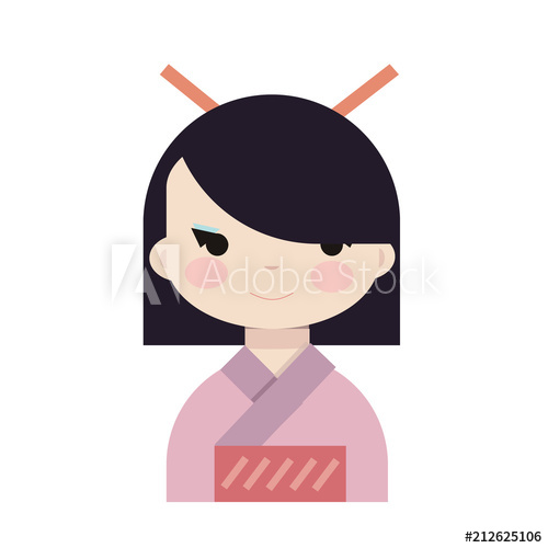 500x500 Japanese Chinese Girl Doll Isolated On White Background Kokeshi