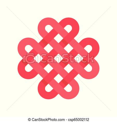 450x470 Chinese Knotting Vector, Chinese New Year Related Flat Style Icon