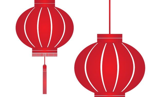 600x380 Red Chinese Lantern Vector
