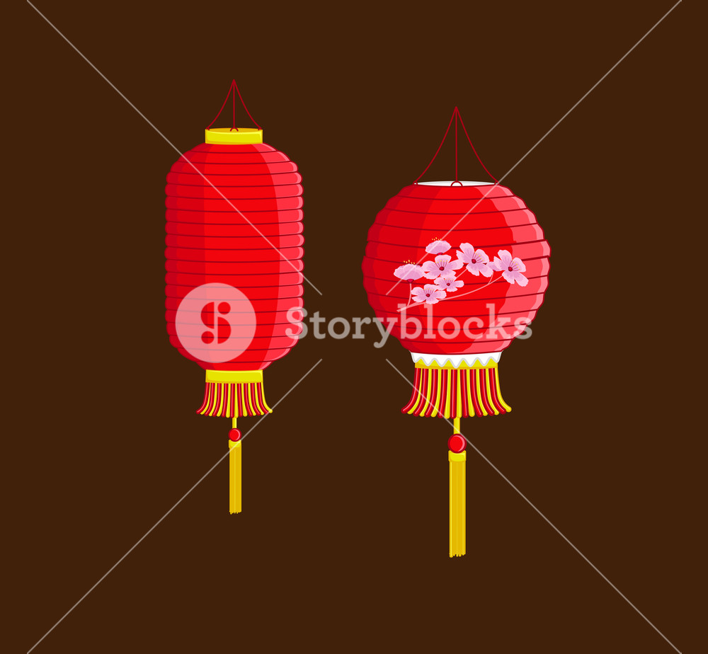 1000x924 Chinese Lantern Vector Illustration Royalty Free Stock Image