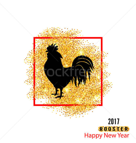 570x600 Magic Banner With Rooster As Symbol Chinese New Year Vector