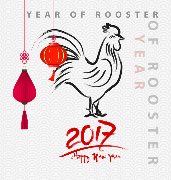 600x632 Chinese New Year Of Rooster Vector Material Free Download