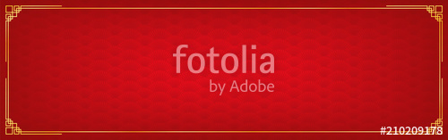 500x157 Chinese New Year Background With Golden Border, Abstract Oriental