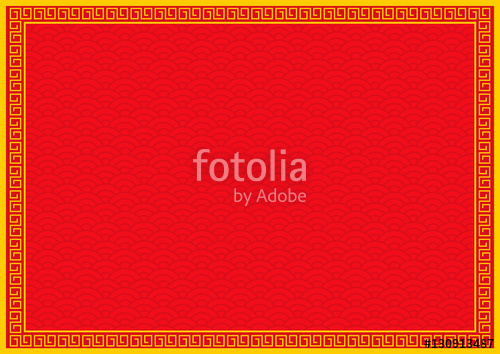 Chinese New Year Background With Yellow Gold Border, Abstract 500x354 Chinese New Year Background With Yellow Gold Border, Abstract