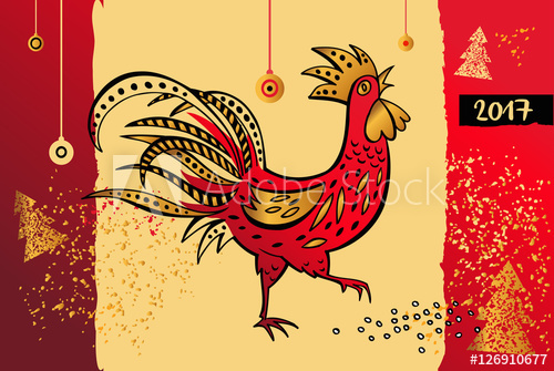 Chinese New Year Rooster Vector
