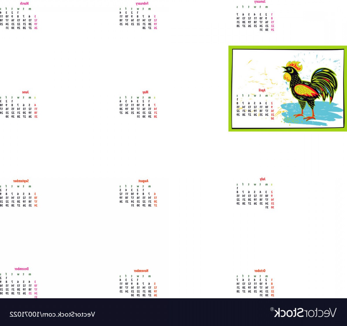 1200x1128 Calendar Chinese New Year Of The Rooster Vector Soidergi