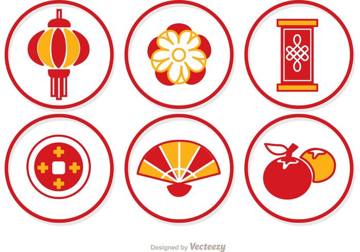 700x490 Simple Lunar New Year Circle Icons Vector