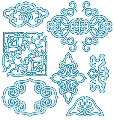 Chinese Scroll Ornament Vector 380x400 Chinese Scroll Ornament Vector