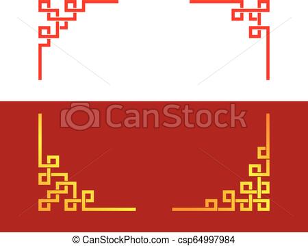 Set Of Chinese Line Corner Ornament, Vector Art Design 450x359 Set Of Chinese Line Corner Ornament, Vector Art Design