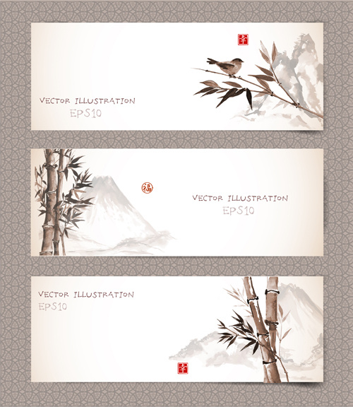 500x576 Chinese Painting Styles Banner Vectors Free Vector In Encapsulated