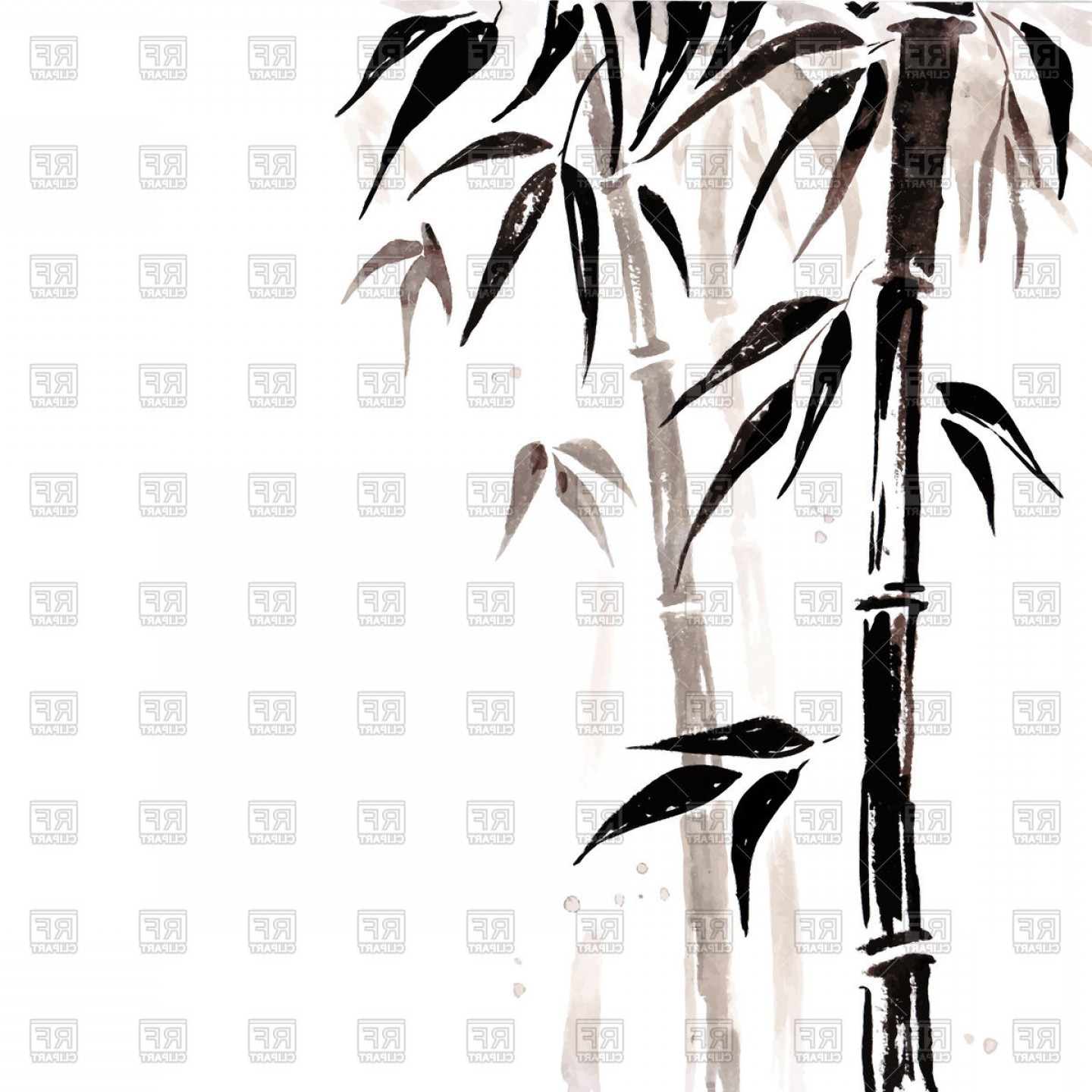 1440x1440 Bamboo Chinese Painting Vector Clipart Geekchicpro