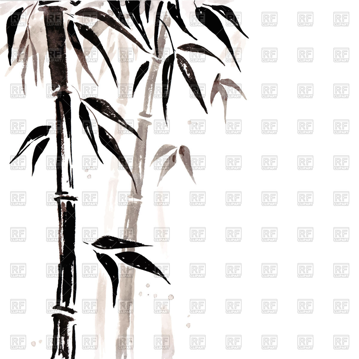 1200x1200 Bamboo Chinese Painting Vector Image Of Plants And Animals