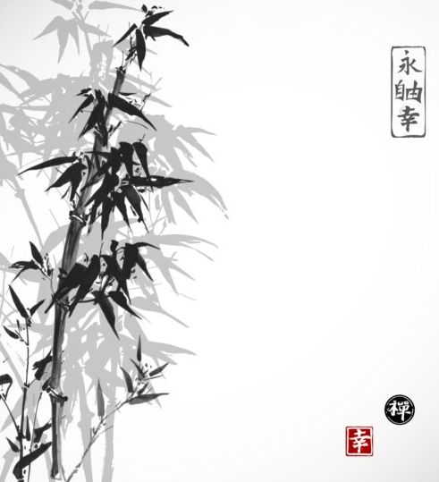 491x539 Bamboo Chinese Wash Painting Vector Free Download