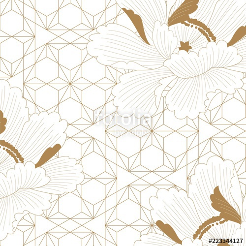 500x500 Chinese Pattern Seamless Vector Gold Floral With Japanese