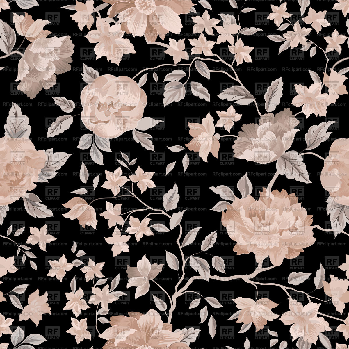 1200x1200 Floral Seamless Vintage Chinese Pattern Vector Image