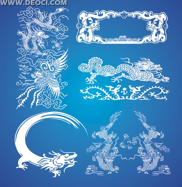 Chinese Traditional Dragon And Phoenix Pattern Tattoo Vector 620x636 Chinese Traditional Dragon And Phoenix Pattern Tattoo Vector