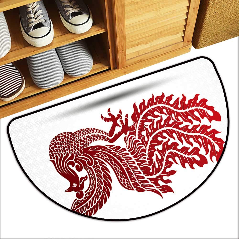 Semicircular Cushion Traditional Chinese Phoenix 1000x1000 Semicircular Cushion Traditional Chinese Phoenix