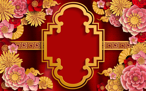 500x313 Chinese Ethnic Styles Red Background Vector Free Download