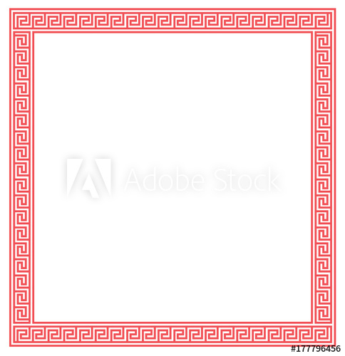 484x500 Chinese Red Frame On White Background Vector Design