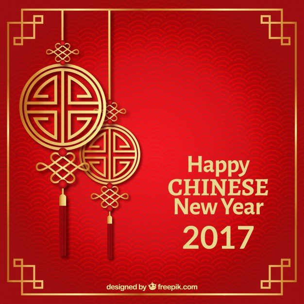 626x626 Happy Chinese New Year On A Red Background Vector Free Download