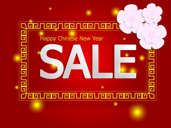 653x490 Happy Chinese New Year Sale On Red Background Vector