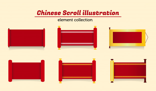 626x364 Chinese Scroll Illustration Vector Premium Download