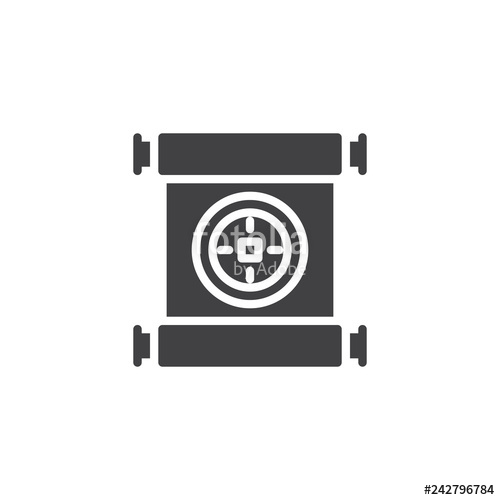 500x500 Chinese Scroll Vector Icon Filled Flat Sign For Mobile Concept