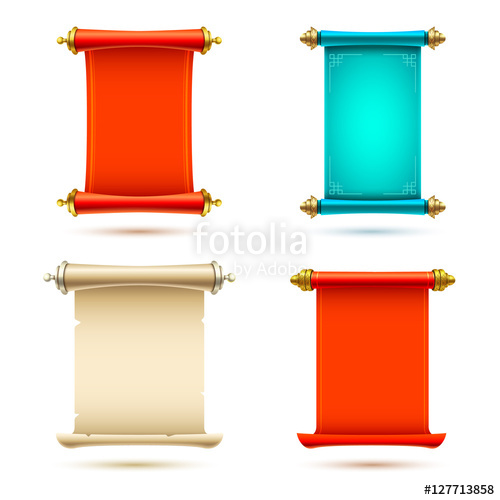 500x500 Realistic Scrolls Illustration On White Background