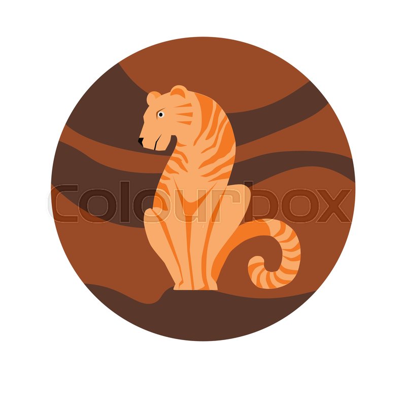 800x800 Chinese Zodiac Sign Tiger Symbol Of Stock Vector Colourbox